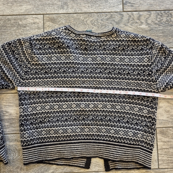 Lauren Ralph Lauren Fair Isle Cardigan Angora Cashmere Blend Sweater Large Black - Picture 8 of 8